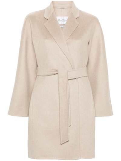 Max Mara Cashmere Double-breasted Coat In Beige