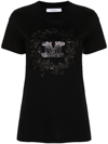Max Mara Black Rhinestone Embellishment Logo T-shirt
