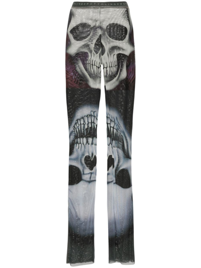 OTTOLINGER SKULL PRINT MESH TROUSERS