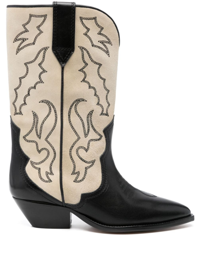 Isabel Marant 40mm Duerto Leather Ankle Boots In Black