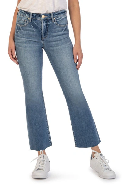 Kut From The Kloth Kelsey High Waist Raw Hem Kick Flare Jeans In Multi