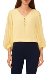 Halogen Blouson Sleeve V-neck Popover Top In Sunshine