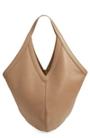 Mansur Gavriel Soft M Leather Hobo Bag In Biscotto