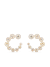 FERNANDO JORGE 18K YELLOW GOLD SURROUNDING CIRCLE SMALL DIAMOND AND PEARL EARRINGS