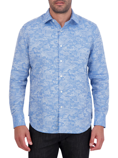 Robert Graham Sarkis Long Sleeve Button Down Shirt In Blue