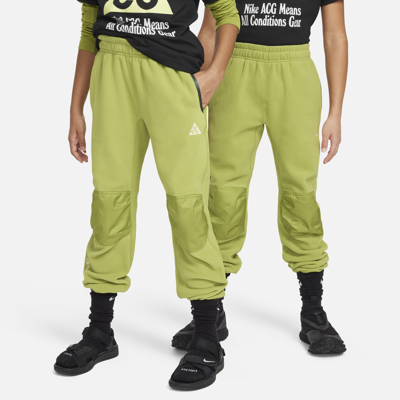 Nike Acg Polartecâ® "wolf Tree" Big Kids' Pants In Green