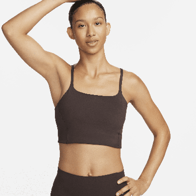 Nike Women's One Convertible Light-support Lightly Lined Longline Sports Bra In Brown
