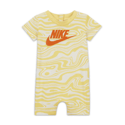 Nike Sportswear Paint Your Future Baby (0-9m) Tee Romper In Yellow