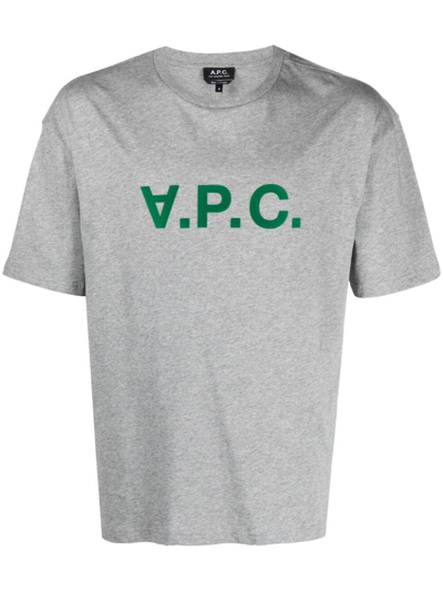 Apc River T-shirt Mit Beflocktem Logo In Grey