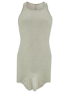 RICK OWENS GREY TANK TOP WITH CURVED HEM IN COTTON MAN