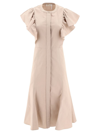 Chloé Ruffle-detail Button-front Dress In Pink