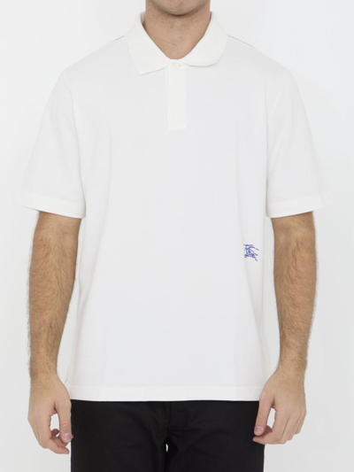 Burberry Cotton Polo Shirt In White