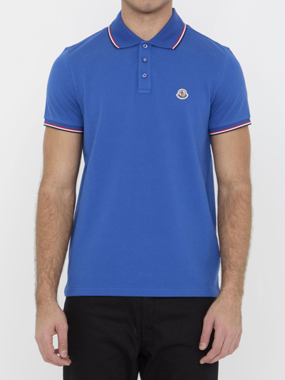 MONCLER COTTON POLO SHIRT WITH LOGO