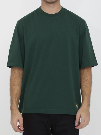 Burberry Cotton Embroidered T-shirt In Green