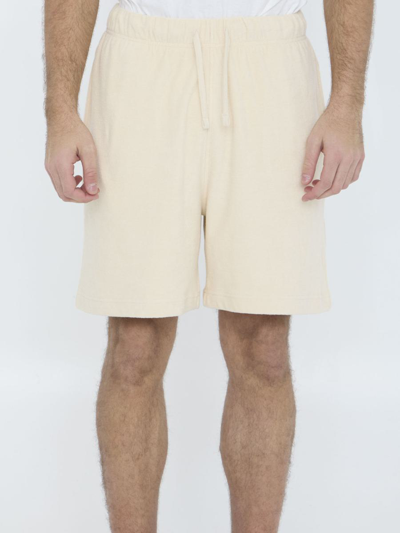 Burberry Cotton Towelling Shorts In Beige
