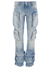 Attico Essie Flared Cargo Pants In Blu
