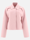 Jil Sander Collared Cropped Jackets Long Sleeves In Pink