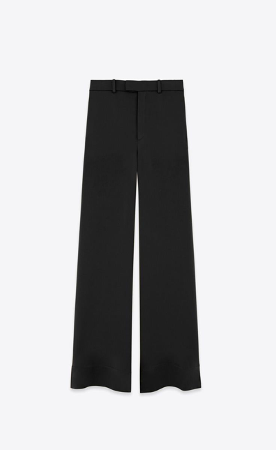 Saint Laurent Satin-crepe Wide-leg Pants In Black