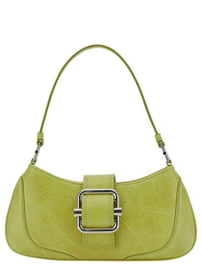 OSOI 'SMALL BROCLE' YELLOW SHOULDER BAG IN HAMMERED LEATHER WOMAN