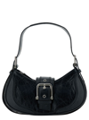 OSOI 'SMALL BROCLE' BLACK SHOULDER BAG IN HAMMERED LEATHER WOMAN