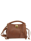MULBERRY 'SMALL IRIS' BROWN HANDBAG WITH LOGO DETAIL IN HAMMERED LEATHER WOMAN