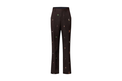 Pre-owned Louis Vuitton Embroidered Classic Flared Pants Henry Taylor Ebony