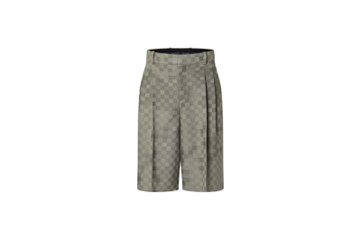 Pre-owned Louis Vuitton Tailored Wide Damier Damoflage Wool Shorts Grey