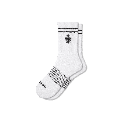 Bombas Original Half Calf Socks In White Black