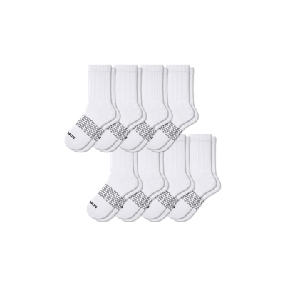 Bombas Solids Half Calf Sock 8-pack In White