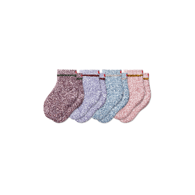 Bombas Toddler Valentine's Day Reverse Terry Calf Sock 4-pack In Gray