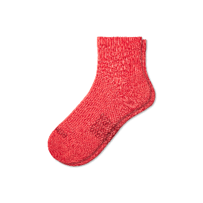 Bombas Hybrid Ribbed Quarter Socks In Heirloom Red