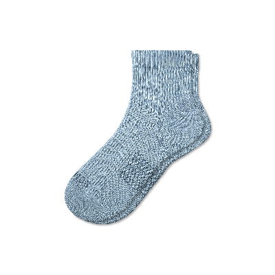 Bombas Hybrid Ribbed Quarter Socks In Ocean Fog