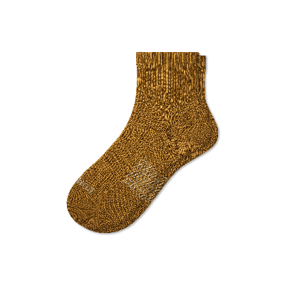 Bombas Hybrid Ribbed Quarter Socks In Brownstone