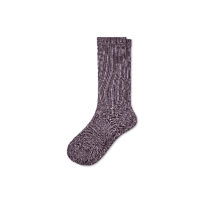 Bombas Hybrid Ribbed Calf Socks In Steel Purple