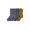 Bombas Hybrid Ribbed Calf Sock 4-pack In Ocean Purple Mix