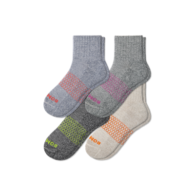 Bombas Quarter Sock 4-pack In Storm Moss Mix