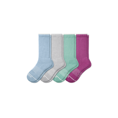Bombas Merino Wool Blend Calf Sock 4-pack In Purple Blue Mix