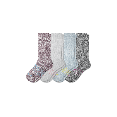 Bombas Marl Calf Sock 4-pack In Ocean Purple Mix