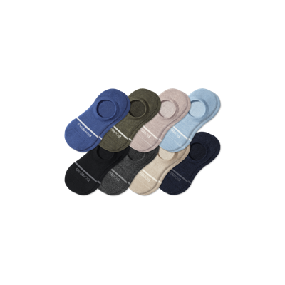 Bombas Lightweight Merino Wool Blend No Show Sock 8-pack In Seagrass Heather Mix