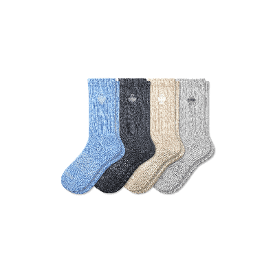 Bombas Gripper Calf Sock 4-pack In Blue Grey Mix