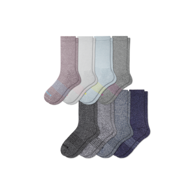 Bombas Calf Sock 8-pack In Ocean Fog Marl Mix