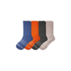 Bombas Merino Wool Blend Calf Sock 4-pack In Blue Orange Mix