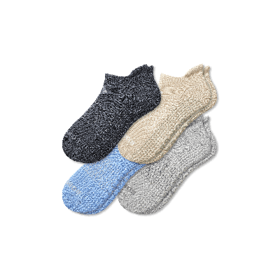 Bombas Grippers Ankle Sock 4-pack In Blue Grey Mix