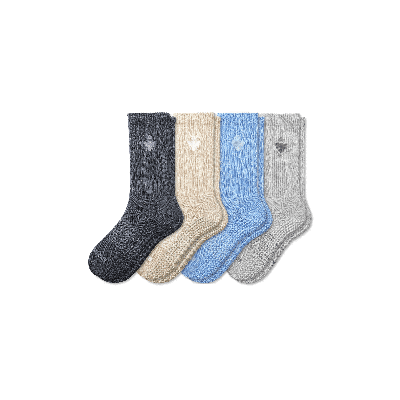 Bombas Gripper Calf Sock 4-pack In Blue Grey Mix