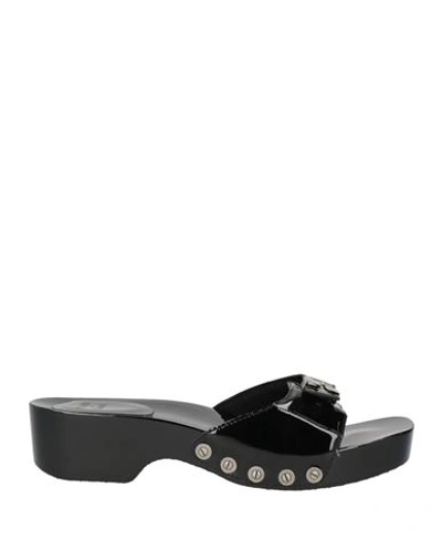 Re/done & Scholl Woman Mules & Clogs Black Size 8 Soft Leather In Black
