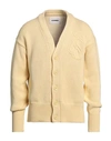 Jil Sander Man Cardigan Light Yellow Size 40 Cotton In Yellow