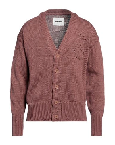 Jil Sander Bestickter Cardigan Aus Strick In Brown