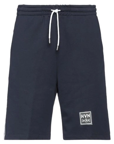 Havana & Co. Man Shorts & Bermuda Shorts Midnight Blue Size L Cotton