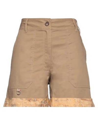 Alviero Martini 1a Classe Woman Shorts & Bermuda Shorts Khaki Size 6 Cotton, Elastane In Beige