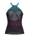 Missoni Woman Top Purple Size 4 Viscose, Polyester, Polyamide, Cupro